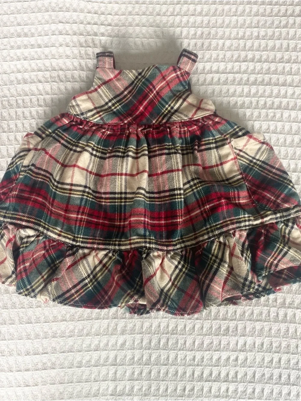 Ralph Lauren Cream, Red & Green Plaid Baby Dress size 9M